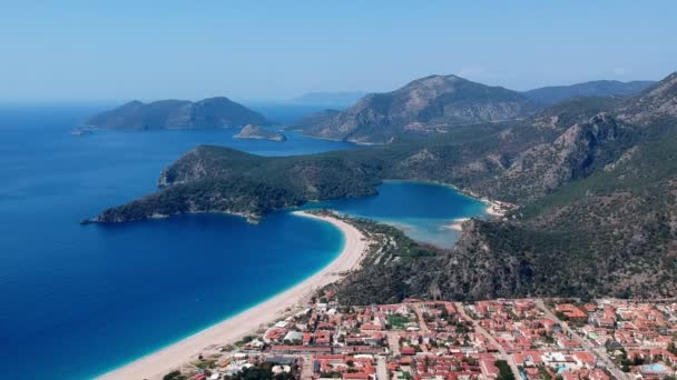 Deniz Manzaralı Oludeniz Lagünü Türkiye Nin Sahil Manzarası — Stok video