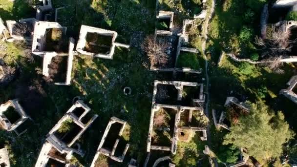 Kayakoy Ciudad Fantasma Abandonada Casas Piedra Ruinas Sitio Antigua Ciudad — Vídeos de Stock