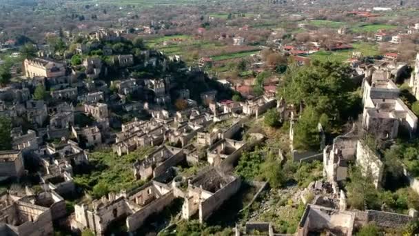Kayakoy Abandoned Ghost Town Stone Houses Ruins Site 18Th Century — Vídeo de Stock