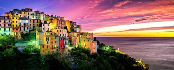 Corniglia Olaszország Cinque Terre Régióban Ősszel Alkonyatkor — Stock Fotó