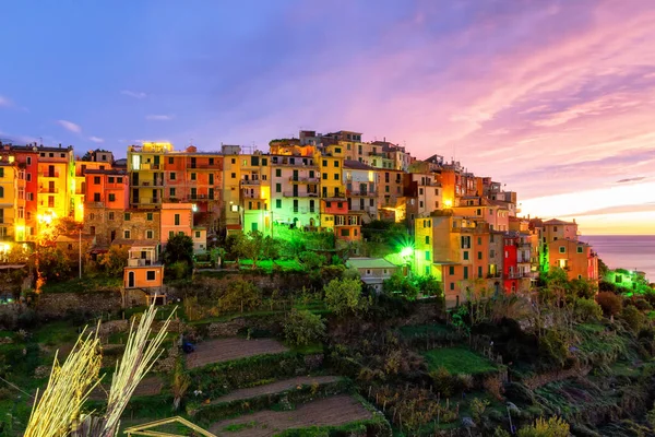 Corniglia Italy Cinque Terre Region Осінь Сутінках — стокове фото