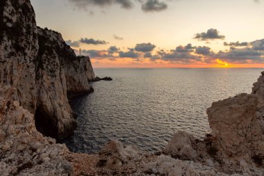 Lefkada, Yunanistan. Porto Katsiki plajı, İyon adaları.