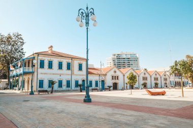 Square in the old town of Larnaca. The ancient square in summer.