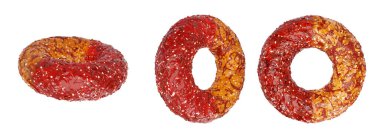 Spicy-Chili chamoy peach rings isolated on white background high quality details, 3d rendering clipart