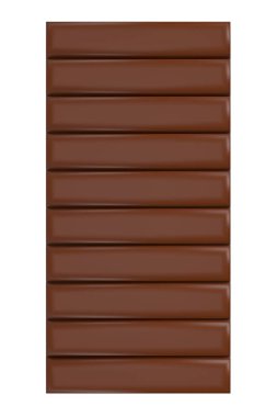 Beyaz arkaplanda izole edilmiş çikolata çubuğunun yakın görünümü yüksek kaliteli ayrıntılar