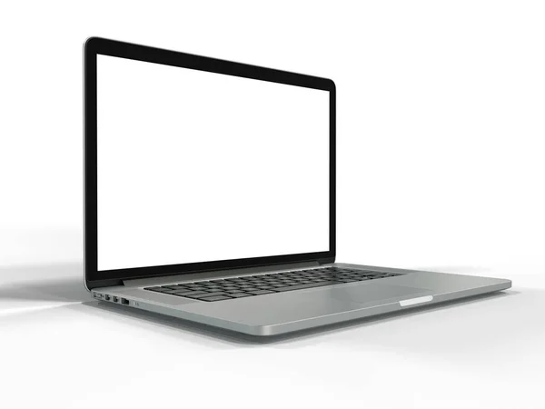Realistyczny Laptop Makieta Kąt Boczny Izolowane Białym Tle Wysokiej Jakości — Zdjęcie stockowe