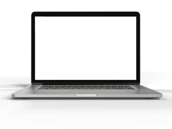 Realistyczny Laptop Makieta Widok Przodu Izolowany Białym Tle Wysokiej Jakości — Zdjęcie stockowe