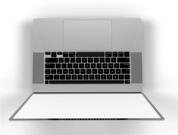 Laptop Realista Notebook Mockup Com Tela Vazia Para Você Projetar — Fotografia de Stock