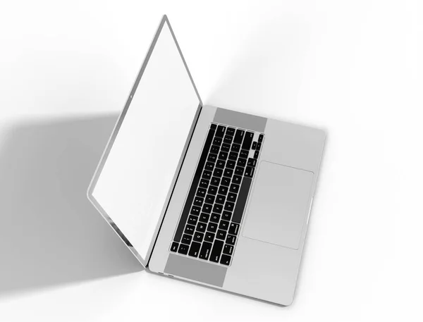 Realistic laptop - notebook mockup, with empty screen for you design, isolated on white background high quality details - 3d rendering