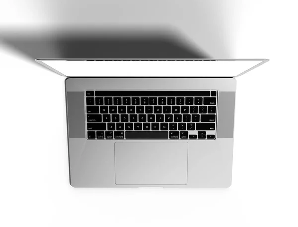 Laptop Realistic Mockup Notebook Ecran Gol Pentru Design Izolat Fundal — Fotografie, imagine de stoc