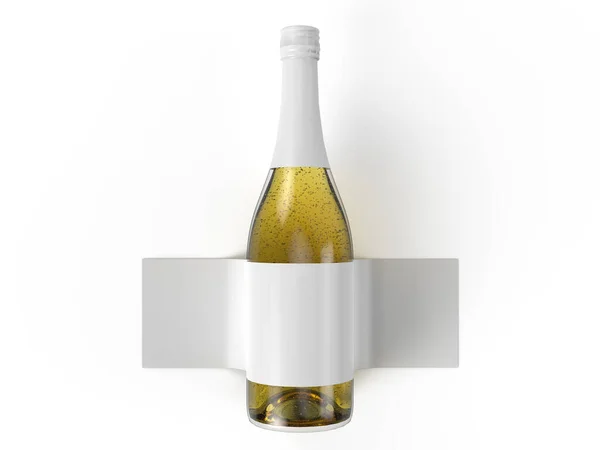 Mockup Garrafa Champanhe Minimalista Moderno Que Destaca Seu Design Com — Fotografia de Stock