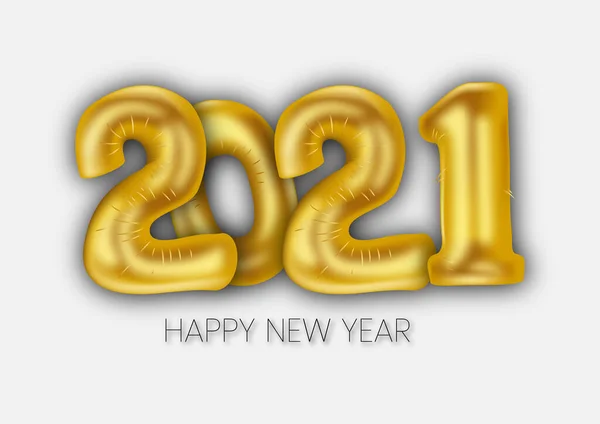 Szczęśliwego Nowego Roku 2021 Świąteczny Plakat Kolorowy Numer Balonu Szare — Zdjęcie stockowe