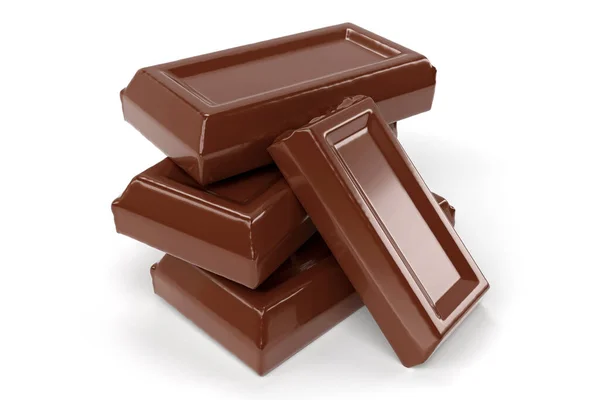 Fechar Uma Barra Chocolate Isolado Fundo Branco Detalhes Alta Qualidade — Fotografia de Stock