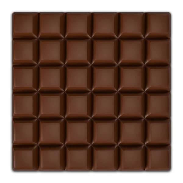 Fechar Vista Barra Chocolate Isolado Fundo Branco Vista Superior Detalhes — Fotografia de Stock