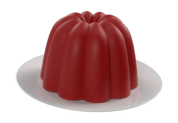 Rendering Red Velvet Pudding Auf Weißem Teller Hochauflösendes Bild Isoliert — Stockfoto