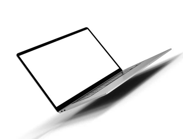 Realistic Laptop Notebook Mockup Empty Screen You Design Isolated White — Stock Photo, Image