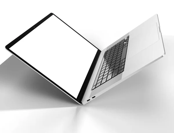 Realistic Laptop Notebook Mockup Empty Screen You Design Isolated White — Stock Photo, Image