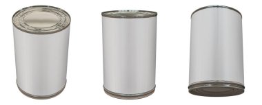 3D görüntüleme - Yüksek çözünürlüklü beyaz yiyecek 400ml şablonu gri arkaplan üzerinde izole edilmiş, yüksek kaliteli ayrıntılar