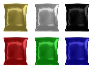 3D görüntüleme - Yüksek çözünürlüklü resim Beyaz zemin üzerinde izole edilmiş yastık çantasının altı rengi