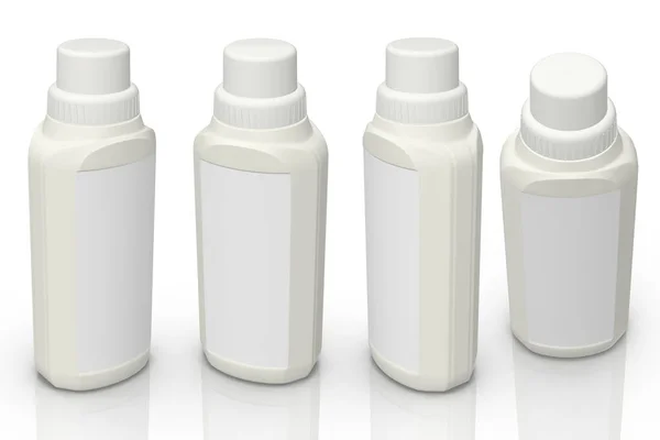 Rendering Hoge Resolutie Afbeelding Witte Plastic Fles Template Geïsoleerd Witte — Stockfoto