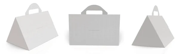 Renderizado Plantilla Caja Portador Personalizada Blanca Imagen Alta Resolución Aislada —  Fotos de Stock