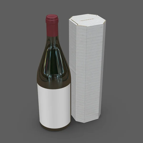 Renderização Imagem Alta Resolução Modelo Caixa Vinho Exclusivo Octogonal Isolado — Fotografia de Stock