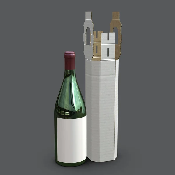Renderização Imagem Alta Resolução Modelo Caixa Vinho Exclusivo Octogonal Isolado — Fotografia de Stock