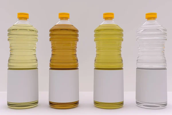 Rendering Fles Olijfolie Olie Azijn Geïsoleerd Witte Achtergrond Hoge Kwaliteit — Stockfoto