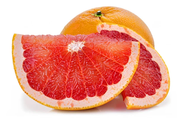 Frische Grapefruit Ganz Scheibe Isoliert Auf Weißem Hintergrund Render — Stockfoto