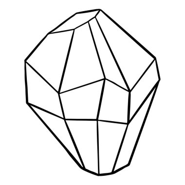 Vector Stone cartoon element. Mineral line icon. Rocks and crystals from geological deposits isolated on white background.