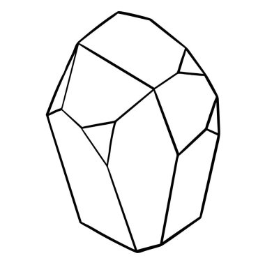 Vector Stone cartoon element. Mineral line icon. Rocks and crystals from geological deposits isolated on white background.