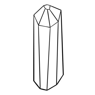 Vector Stone cartoon element. Mineral line icon. Rocks and crystals from geological deposits isolated on white background.