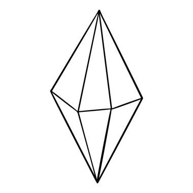 Vector Stone cartoon element. Mineral line icon. Rocks and crystals from geological deposits isolated on white background.