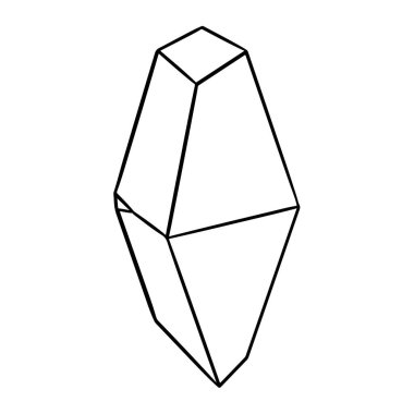 Vector Stone cartoon element. Mineral line icon. Rocks and crystals from geological deposits isolated on white background.