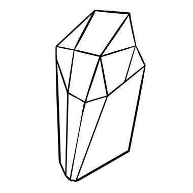 Vector Stone cartoon element. Mineral line icon. Rocks and crystals from geological deposits isolated on white background.