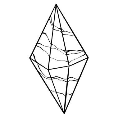 Vector Stone cartoon element. Mineral line icon. Rocks and crystals from geological deposits isolated on white background.