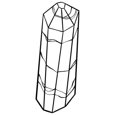 Vector Stone cartoon element. Mineral line icon. Rocks and crystals from geological deposits isolated on white background.