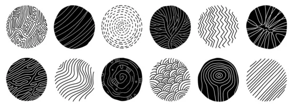ベクトル円のセット 抽象的な手作りのグラフィック要素は 招待状 ポスター カード 生地のために白で分離しました — ストックベクタ