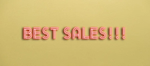 Bester Verkaufter Roter Neon Text Der Einer Wand Hängt — Stockfoto