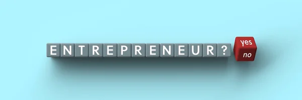 Cubes Question Word Entrepreneur Yes — Stock Photo, Image