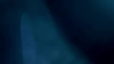 Işık sızıntısı olan soyut arkaplan anamorfik lens, cyan renkler, lens kırılması, video geçiş.