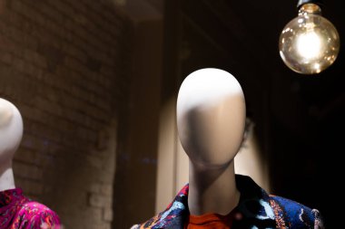 Perakende satış yerinde manken portresi.