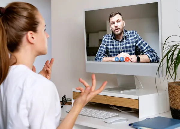 Healthcare worker and patient having online meeting. Telemedicine. Online medical consultation.