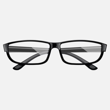 Gerçekçi siyah gözlükler. Üst Manzara. Eps10 vektör illüstrasyonu.