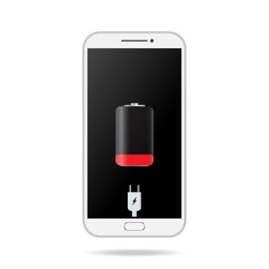 Smart phone technology low battery vector illustration