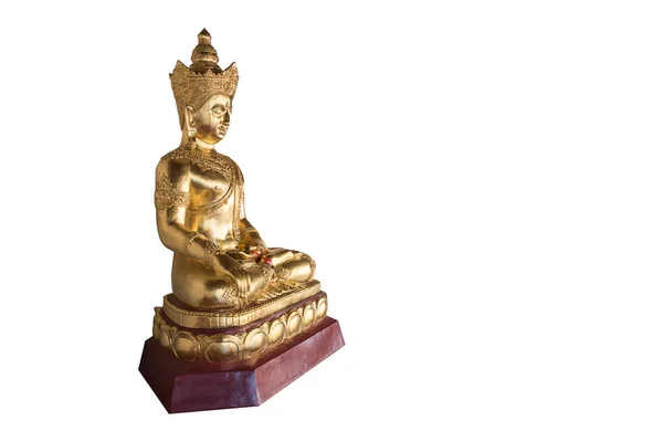 Статуя Будды Белом Фоне Обрезной Путь — стоковое фото
