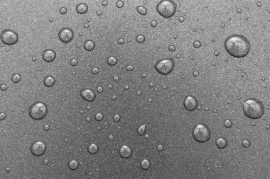 Bir renk arka plan üzerinde Su damlacıkları. Gri