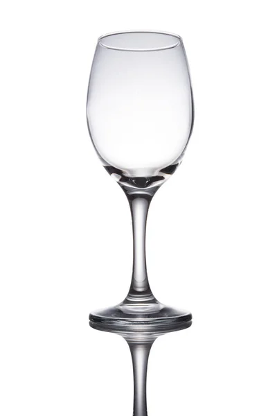 Leeg Wijnglas Geïsoleerd Een Witte Achtergrond — Stockfoto