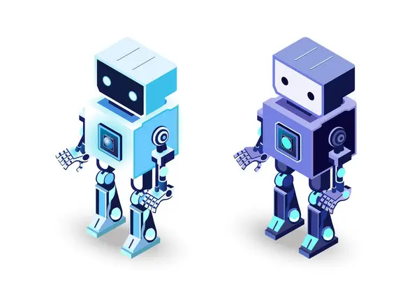 Isometryczne Roboty Cyfrowe Roboty Wektor Ilustratora — Wektor stockowy