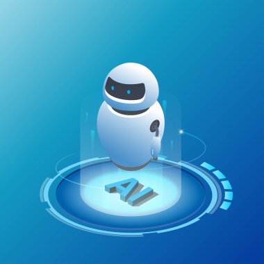 Isome modern robot konsepti. Teknoloji ve mühendislik. Teknoloji ve iletişim yapay zeka.